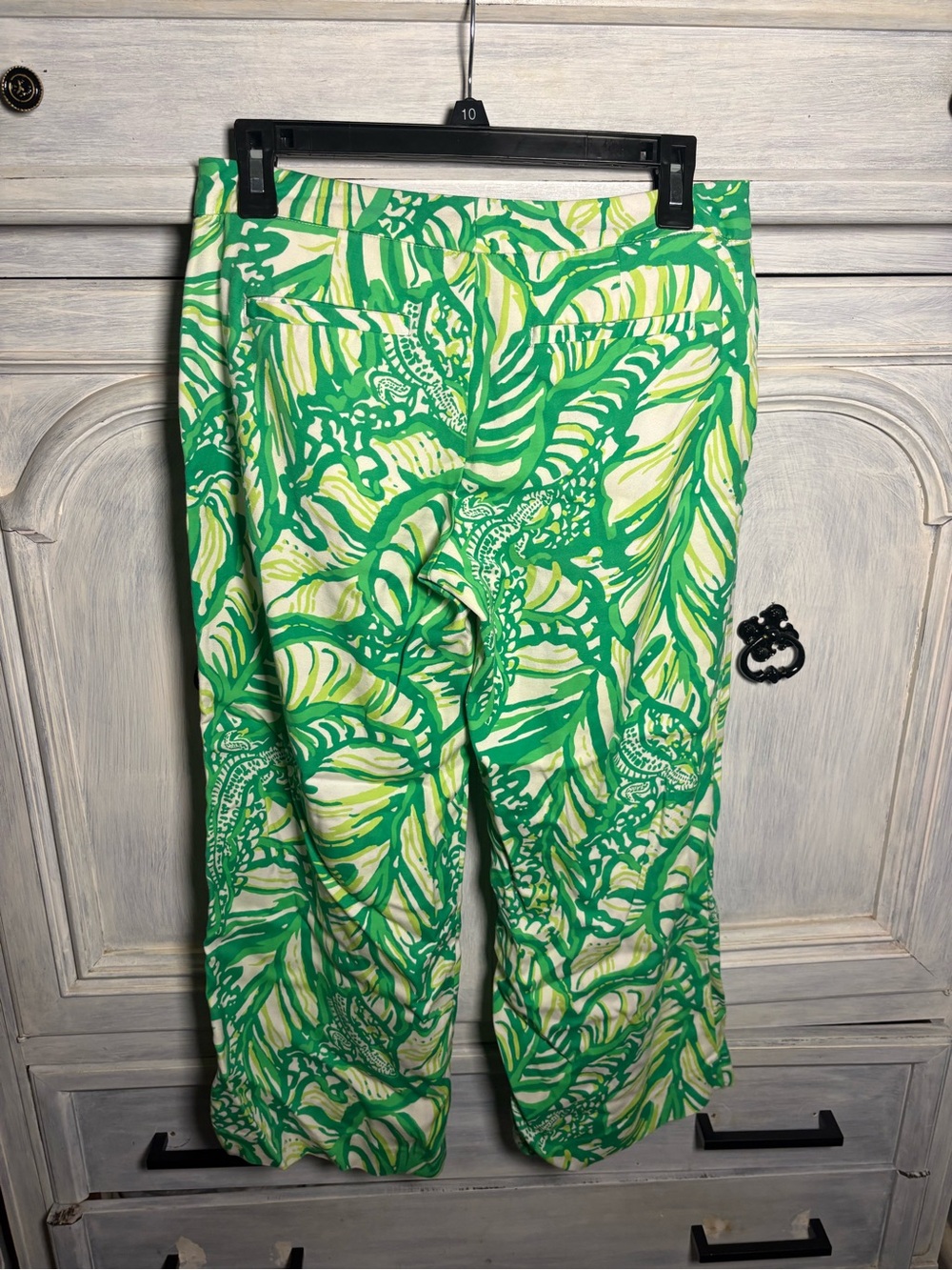 Lilly Pulitzer Lela‎ Wide Leg Cropped Pants Toucan Green Coca Loca Preppy Resort - Picture 7 of 8